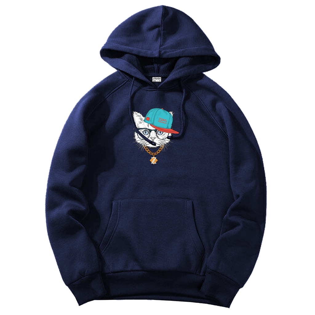 Zirdigo Hoodie Kucing HipHop Print Quality