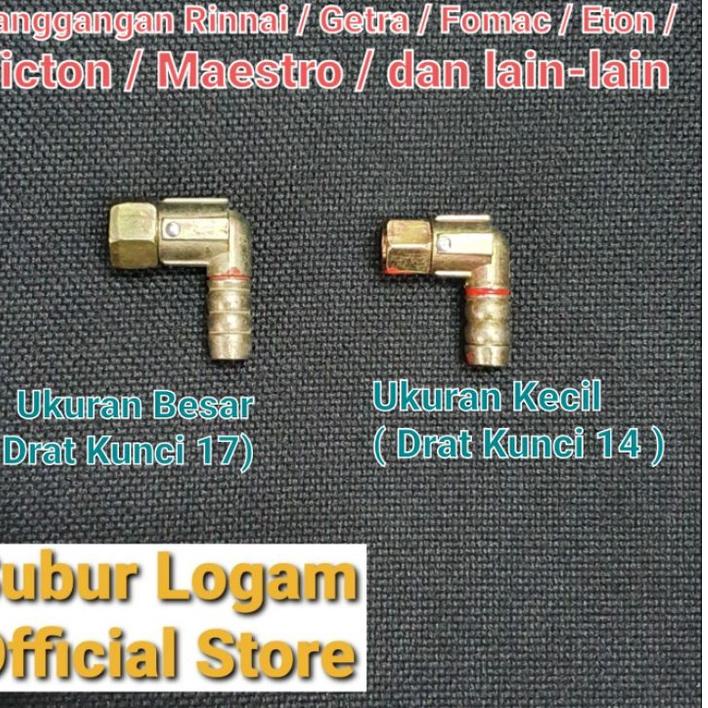 Sale Terbatas Nepel Selang / Napple Hose End / Elbow Untuk Kompor Gas Rinnai / Getra / Fomac / Eton 