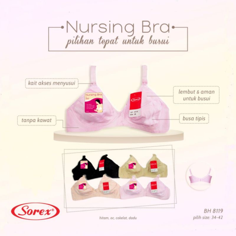 Bh Menyusui Sorex 8119 Nursing Bra Tanpa Busa Tanpa Kawat Kait 2