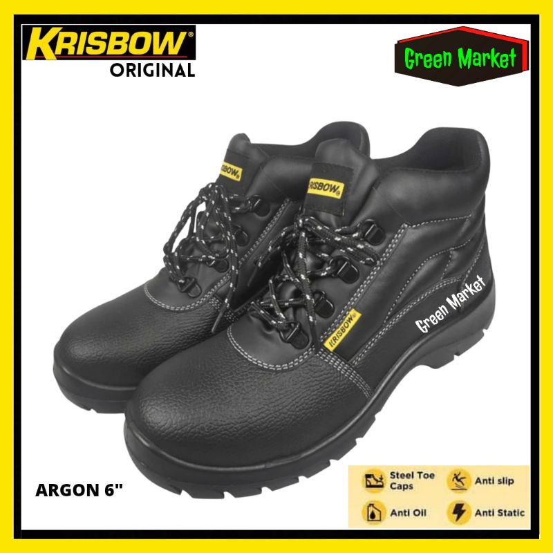 Sepatu Safety Krisbow ARGON 6&quot; || Safety Shoes Krisbow ARGON 6&quot; || Sepatu Safety ARGON pengganti Arrow 6&quot;