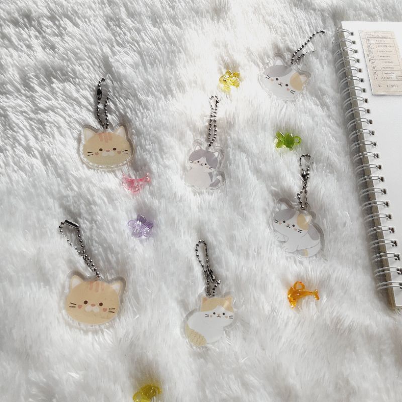 KEYCHAIN/GANCI/KEYCHARM LUCU TEMA KOREA MOTIF KUCING