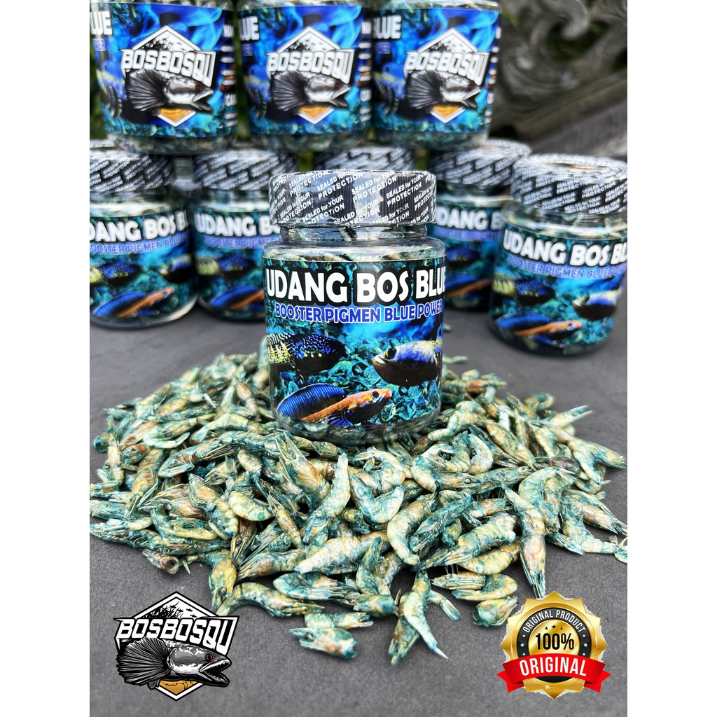 UDANG KERING BLUE (BIRU) @BOS BOS QU GRADE A+ FREE STIKER (30 GRAM)