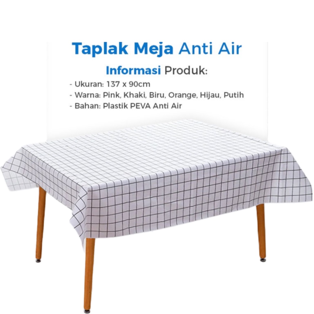 Taplak Meja PEVA Anti Minyak Anti Air Melindungi Meja Motif Menarik