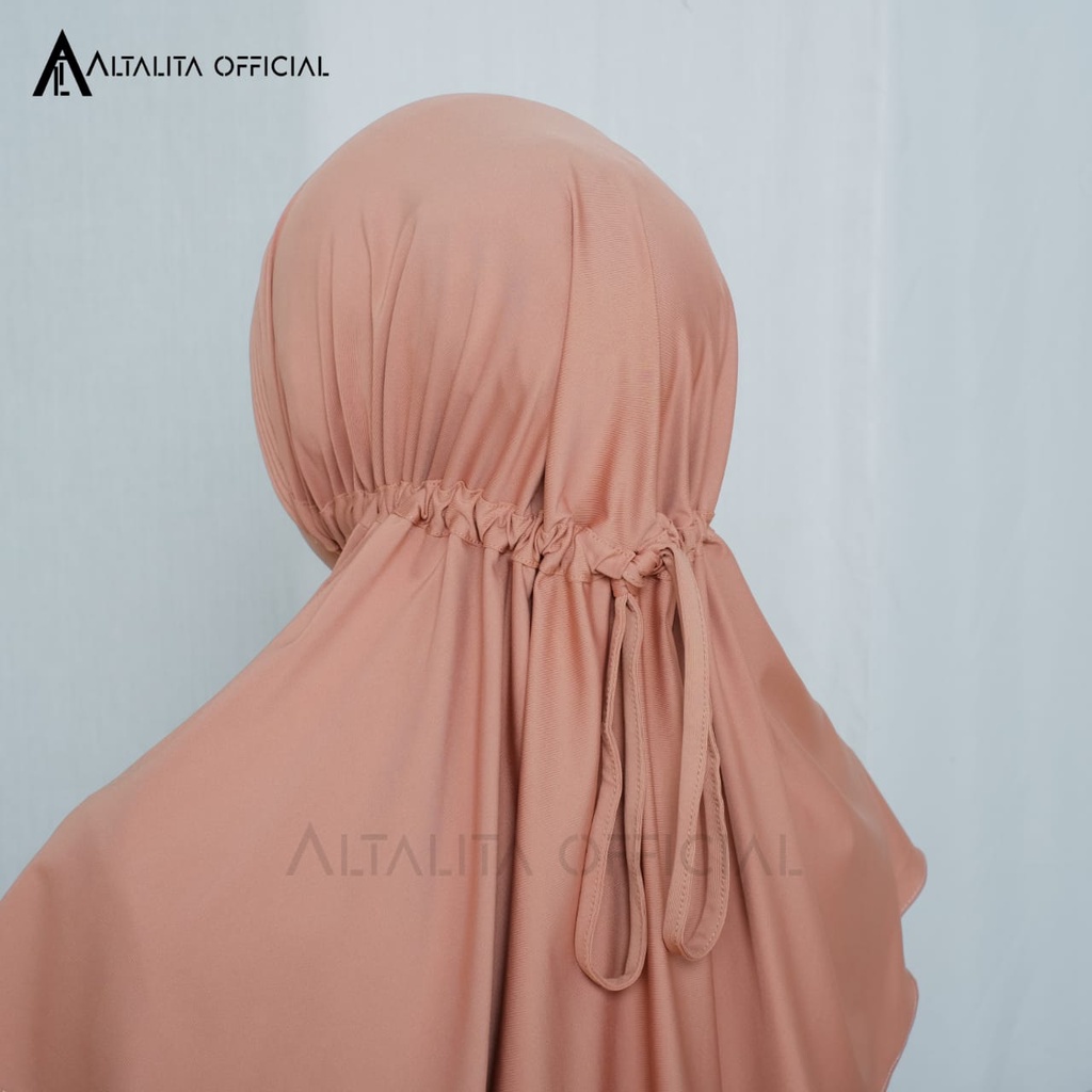 Altalita - Jilbab Instan Serut Jokowi Menutup Dada pet Antem Polos Bahan Jersey Premium Cocok untuk Sekolah Olahraga Volly Futsal Senam dan Sehari-hari