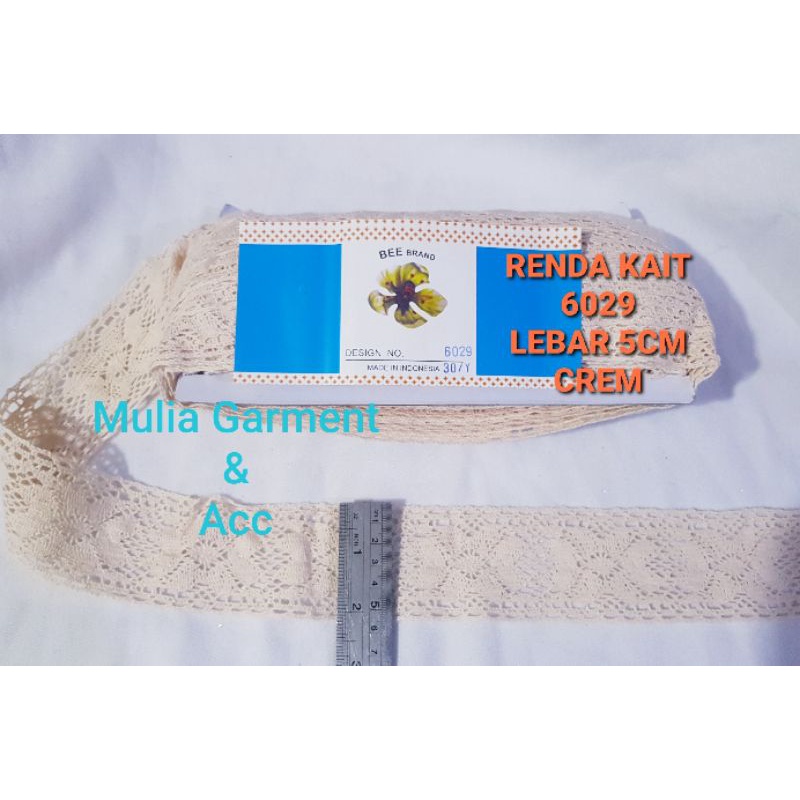 RENDA KAIT 6029 LEBAR 5CM HARGA PER PACK ISI 30 YARD