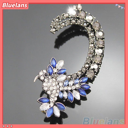 1pc Anting Berlian Imitasi Bentuk Burung Hummingbird Gaya Vintage Untuk Wanita