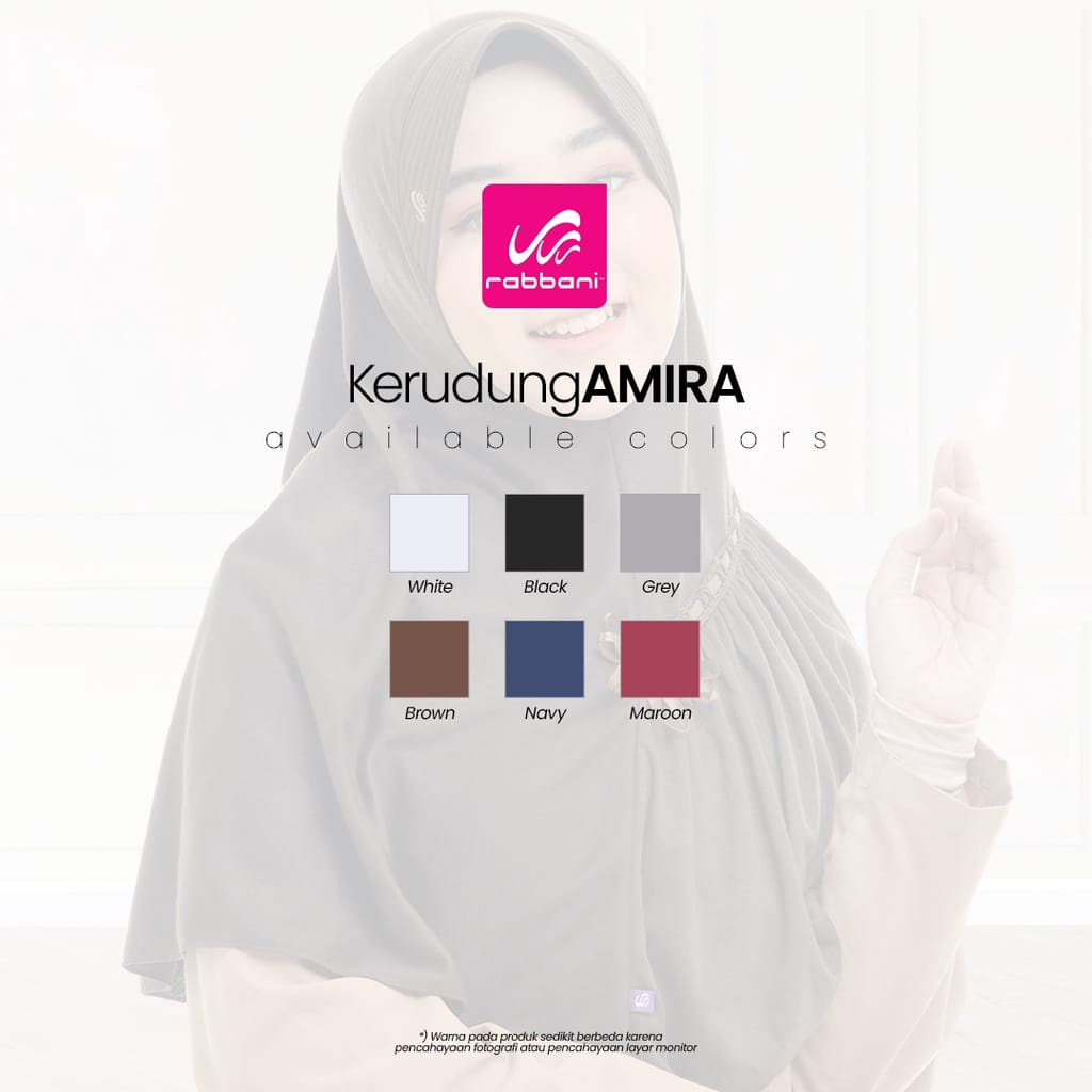 Rabbani Kerudung Amira, Jilbab Instat dengan Aksen Pita Serut atau Ruffle Bagian Depan