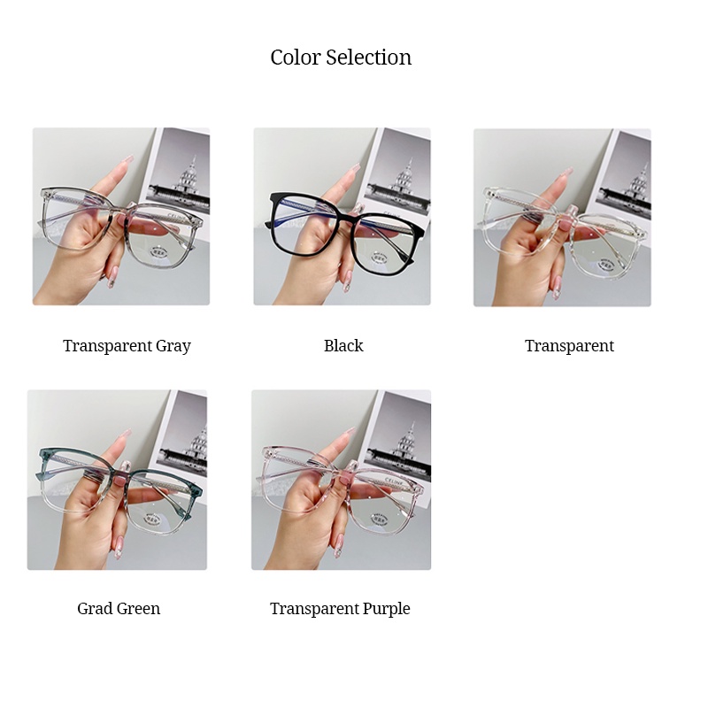 Simple Large Frame TR90 Eye Glasses Anti Radiation Replaceable Lenses for Men and Women