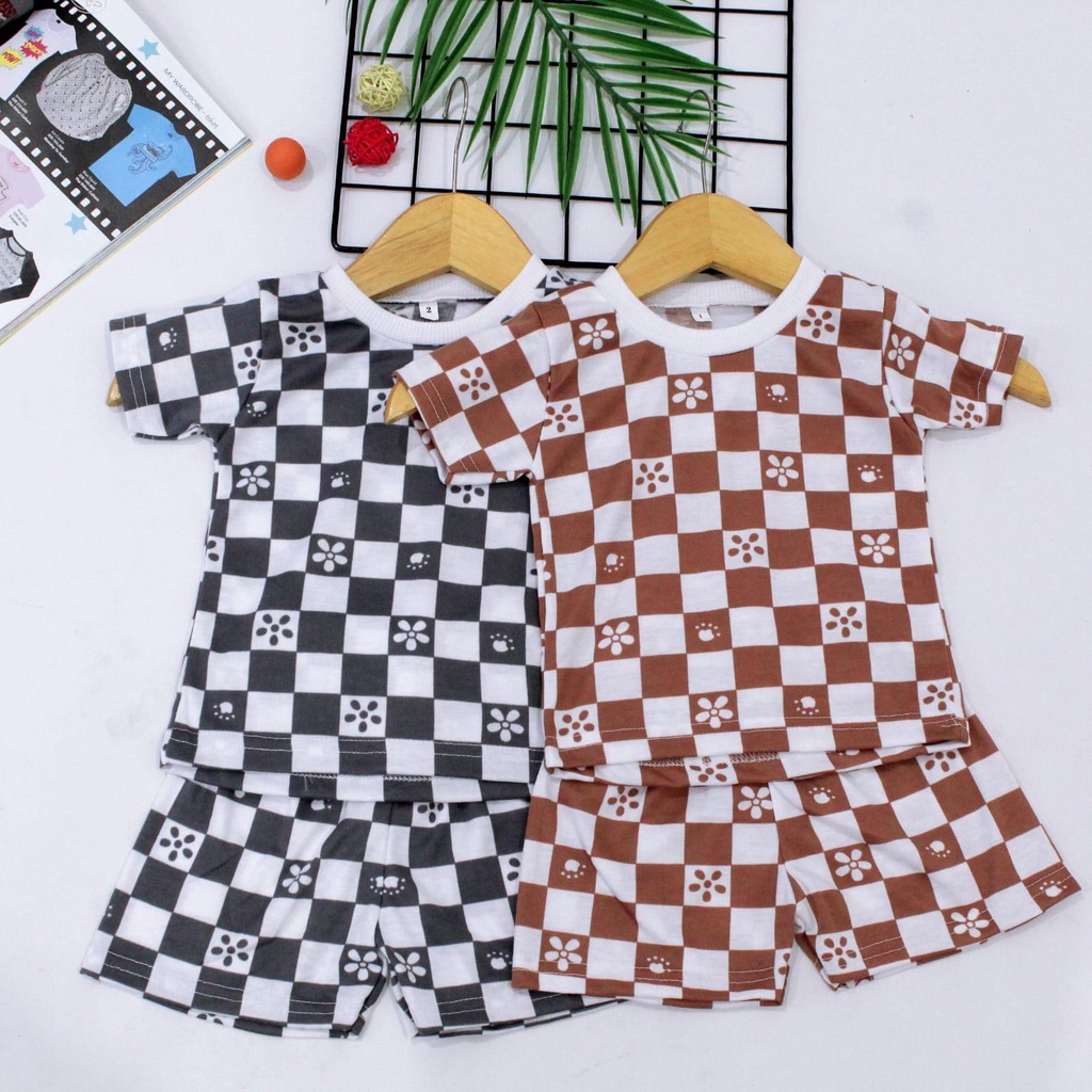 BEFAST - ZTL OOTD Setelan Anak ALSA / SETELAN ANAK SEVEN Unisex / Oneset Anak-Anak Unisex Terbaru / Pakaian Casual Anak / Setelan Catur Anak / Fashion Anak-Anak Perempuan dan Laki-Laki / Oneset Termurah / Set Atasan Kaos Lengan Pendek+Celana Pendek