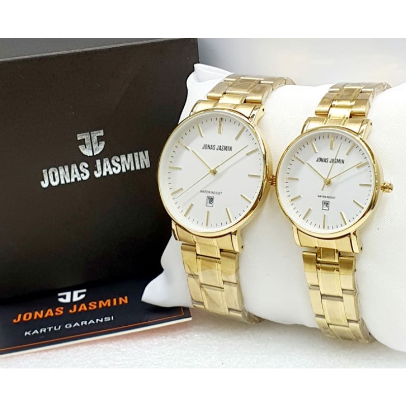 Jam Tangan Coupel Jam Tangan Jonas Jasmin Stainliss Steel Rantai Pria Wanita Sepasang