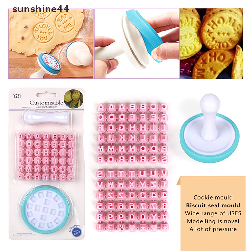 Sunshine 1 Set Cetakan Kue / Biskuit Bentuk Huruf / Angka