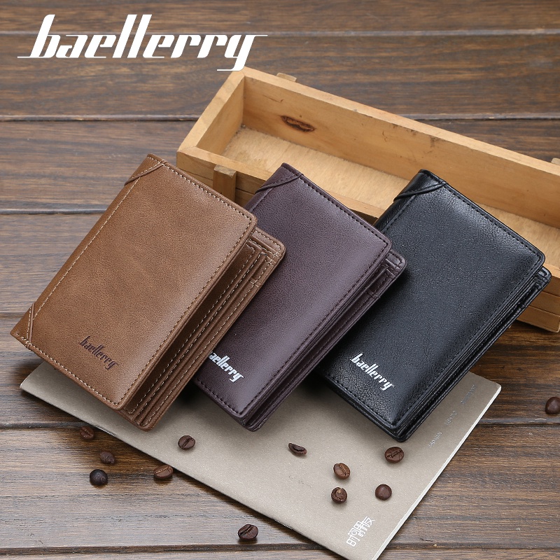 BAELLERRY D1306 Dompet Pria Lipat Bahan Kulit PU Leather Premium WATCHKITE WKOS