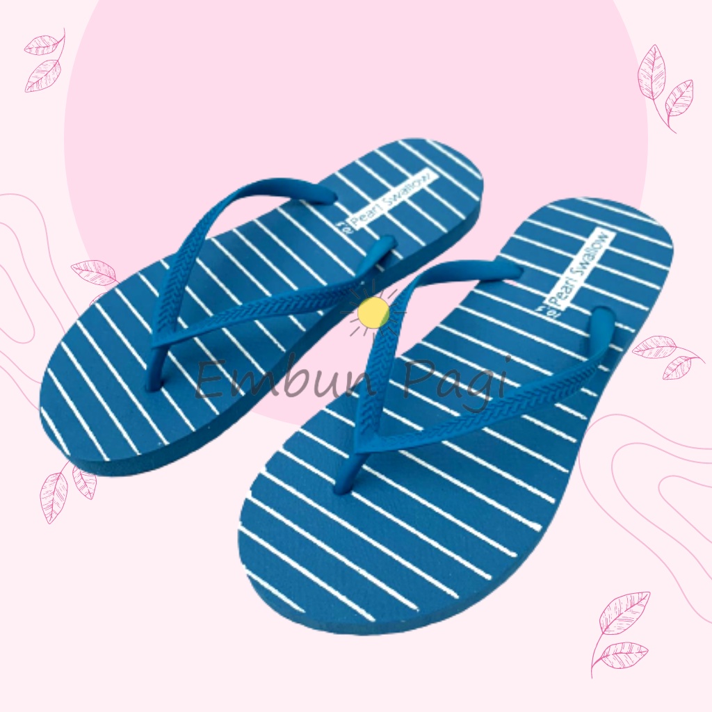 Sandal Jepit Wanita Motif Garis Ladies Line Sun Swallow