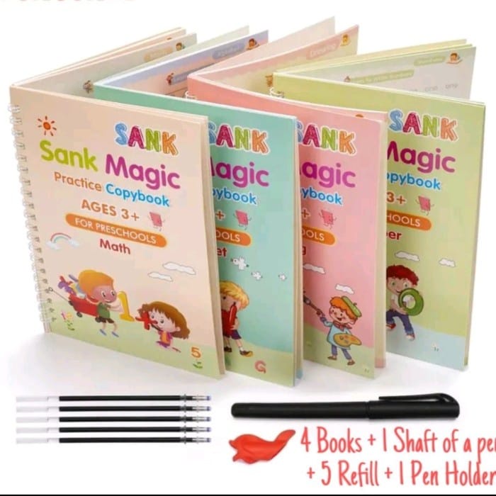 BUKU BELAJAR ANAK ANAK SANK Magic Practice Book 1 SET ISI 4 BUKU + PULPEN