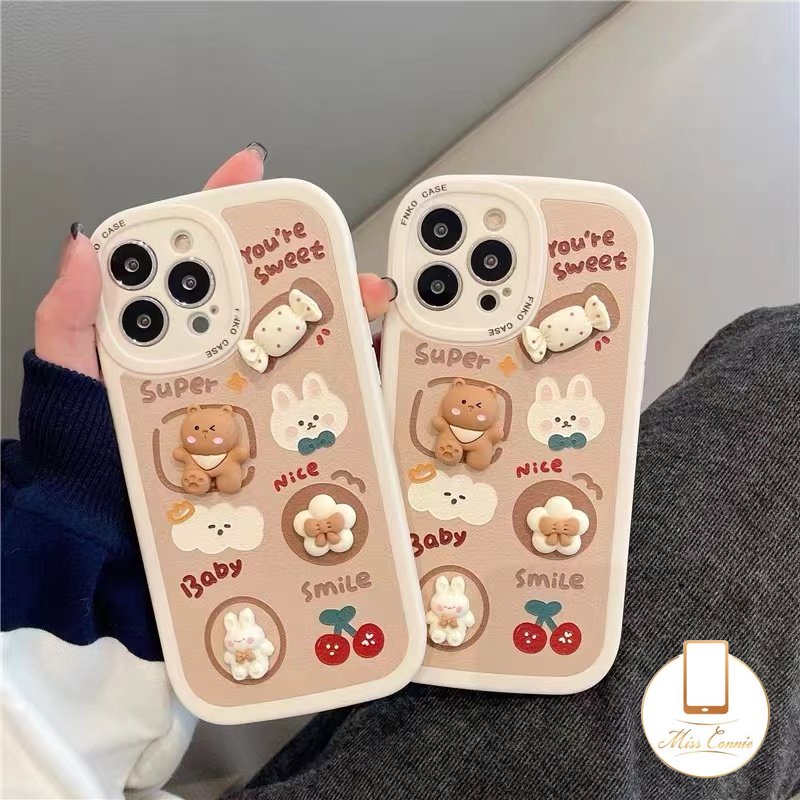 Casing Redmi Note11 Note10 8 9 11s 11Pro 9s Redmi A1 9T 12C 10 9 9A 9C NFC 10A 10C Note 9Pro 10Pro 10s PO CO F4 K40s INS Korea 3D Kartun Boneka Mainan Permen Beruang Kecil Kelinci Cover