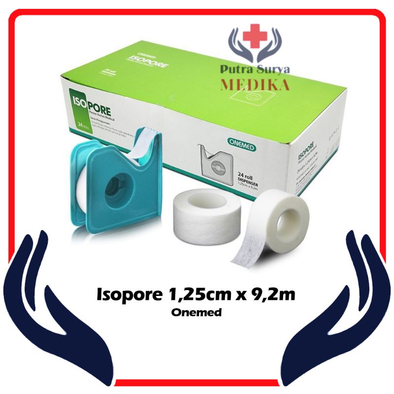 Isopore 1.25cm x 9.2m + Dispenser Onemed | Plester Kertas Medical