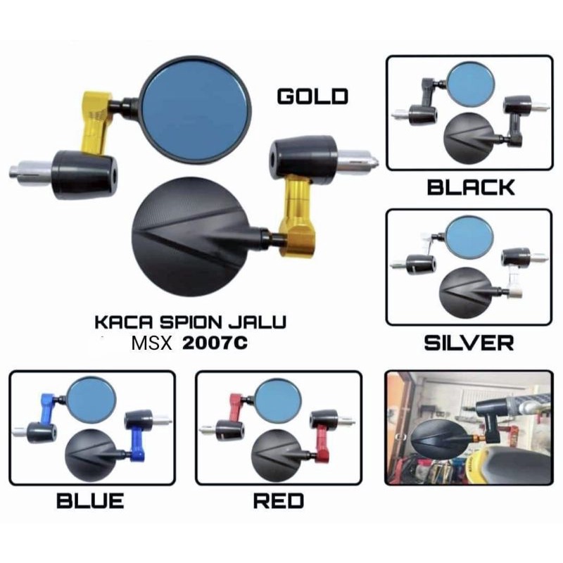 spion jalu bulat universal spion jalu motor model bulat universal KACA biru