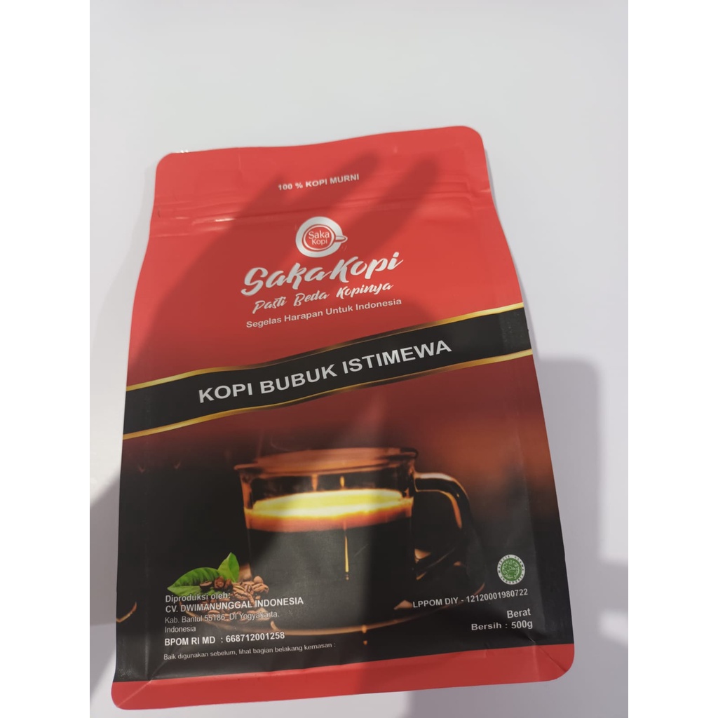 Jual KOPI MURNI BUBUK 500 GRAM BPOM DAN HALAL RESMI SAKA KOPI ORIGINAL