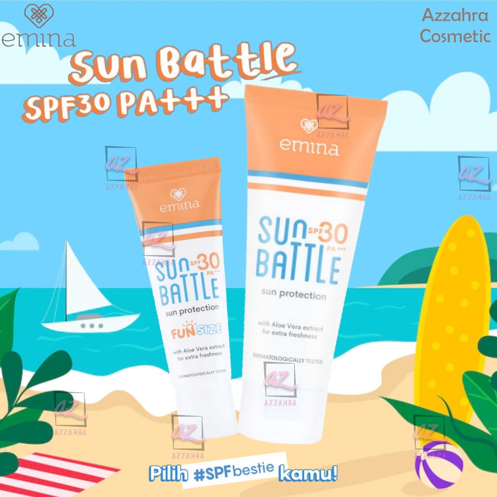 Emina Sun Battle SPF 30 PA+++23ml 60ml - Sunscreen Pelindung dari Sinar Matahari + UV