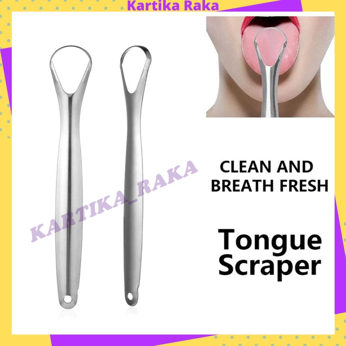 KR Sikat Pembersih Lidah Dewasa Bahan Stainless Steel Tongue Scraper