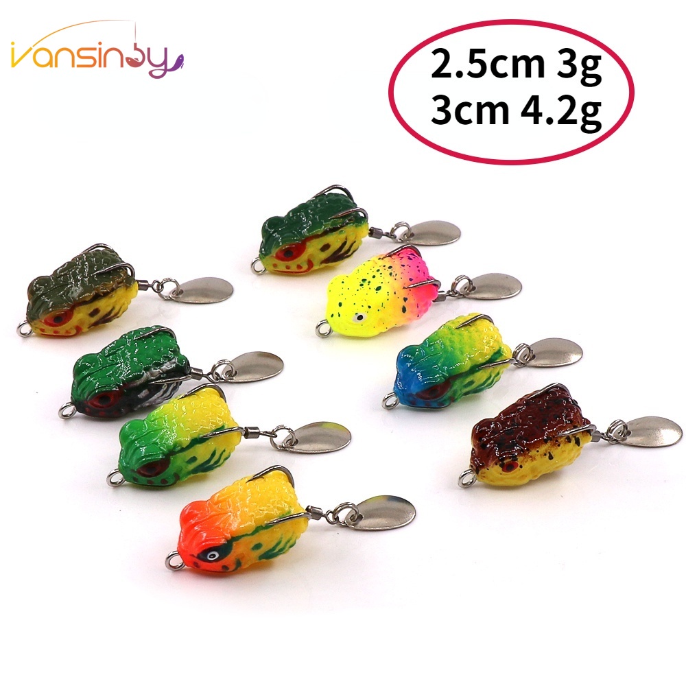 Umpan Pancing Softlure Bentuk Katak 2.5cm 3g / 3cm 4.2g Dengan Kail Ganda