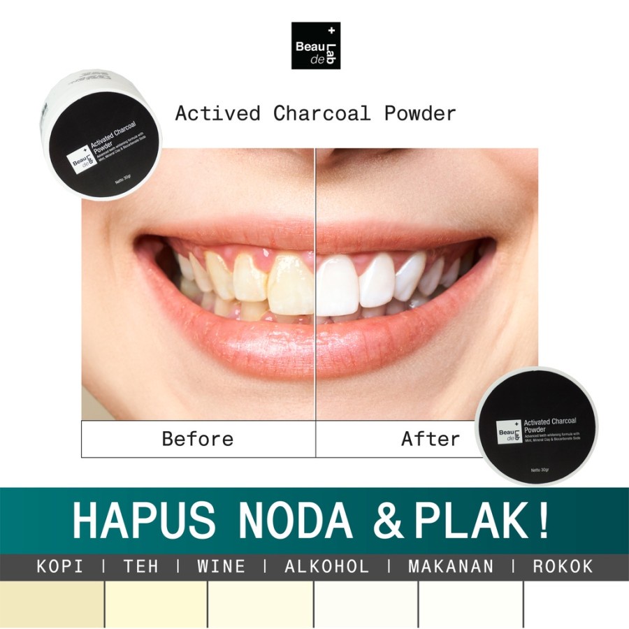 Minty Charcoal Powder for Teeth Detoxification | Beaudelab Arang Aktif Detoks Karang &amp; Pemutih Gigi | 30 gr NewLab New Lab