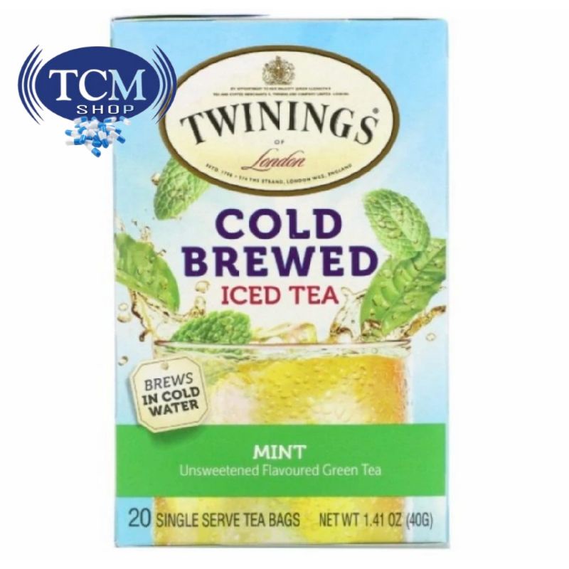 

Twinings Cold Brewed Unsweetened Green Tea Mint isi 20 Tea Bags
