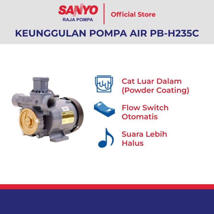 SANYO PB-H235C / PBH235C Mesin Pompa Pendorong Air Otomatis - Booster Pump