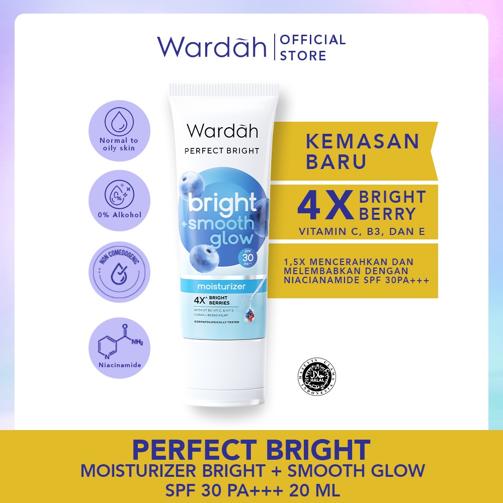 COD - Wardah Perfect Bright Moisturizer Normal Skin 20 ml - Pelembab dengan brightening powder, SPF 15 - RUMAH CANTIK 354