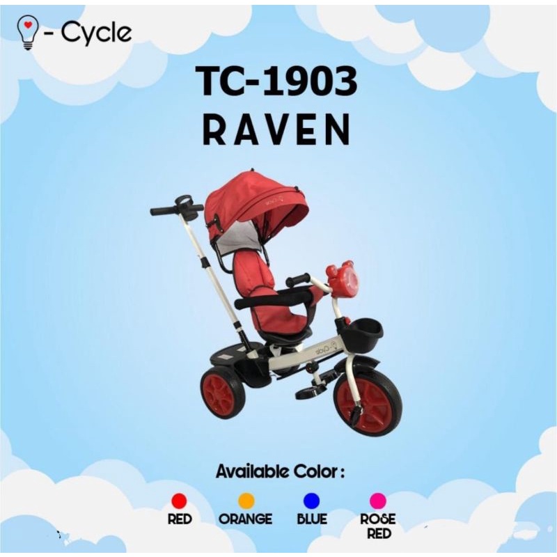 Wim cycle tricycle raven sepeda roda tiga dorong anak