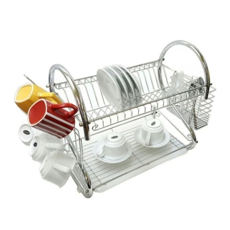 Rak piring stainles susun 2 / rak piring 2 susun / rak cuci piring stainless