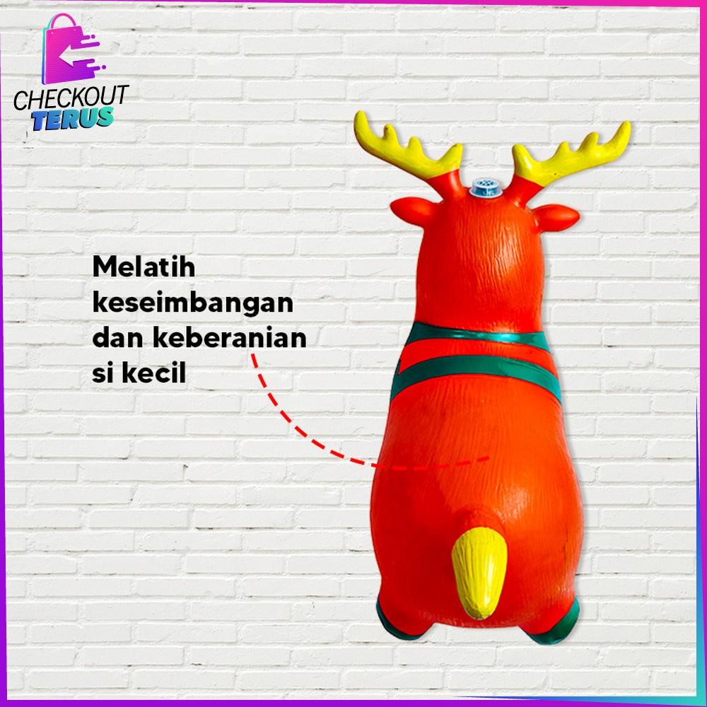 CT M297 Mainan Tunggang Anak Kuda Kudaan Genjot Mainan Kuda Kudaan Karet Anak Jumping Animal Ada Musik dan Lampu