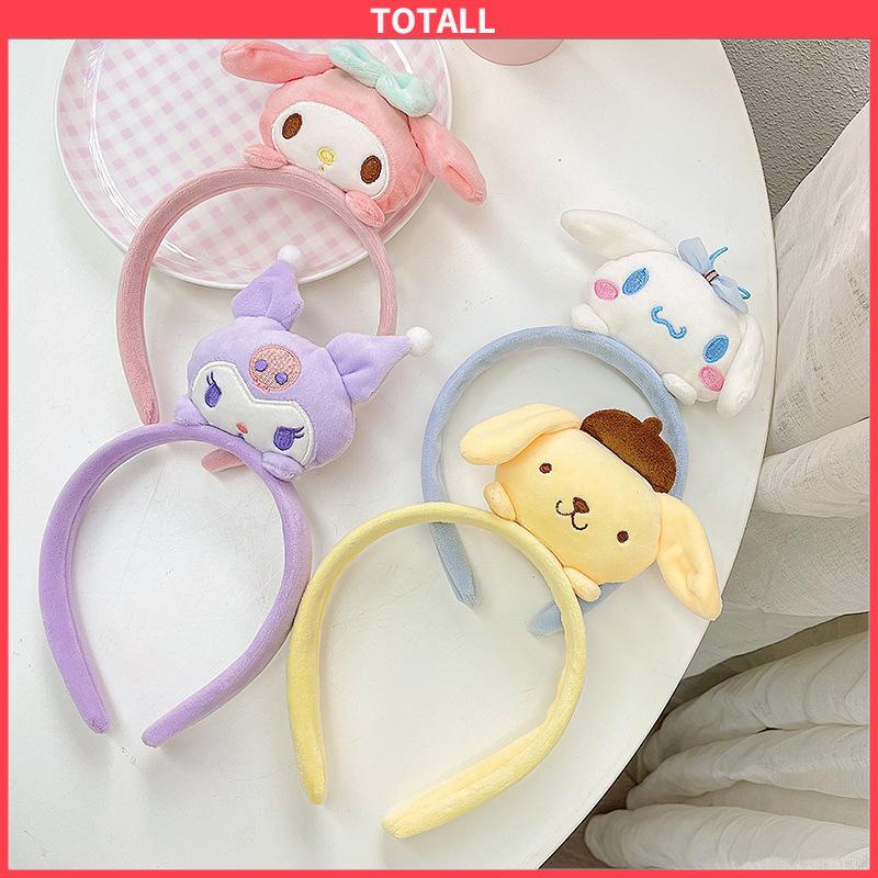 COD Ikat Kepala Cinnamoroll Anjing Melodi Mewah Tiga Dimensi Kartun  Wajah Mencuci Aksesoris Rambut-Totall