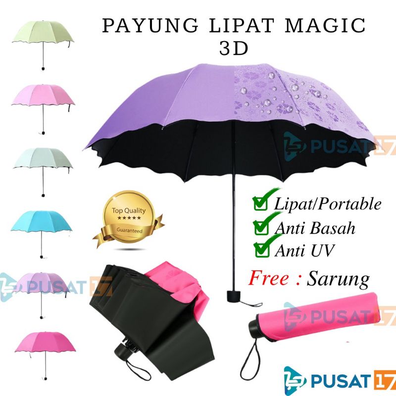 PAYUNG MAGIC 3D LIPAT / UMBRELLA PORTABLE / PAYUNG HUJAN