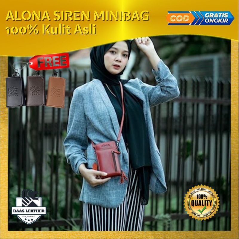 Tas Selempang Tas Traveling Handphone Wanita cewek Cantik Kulit Asli Tahan Api