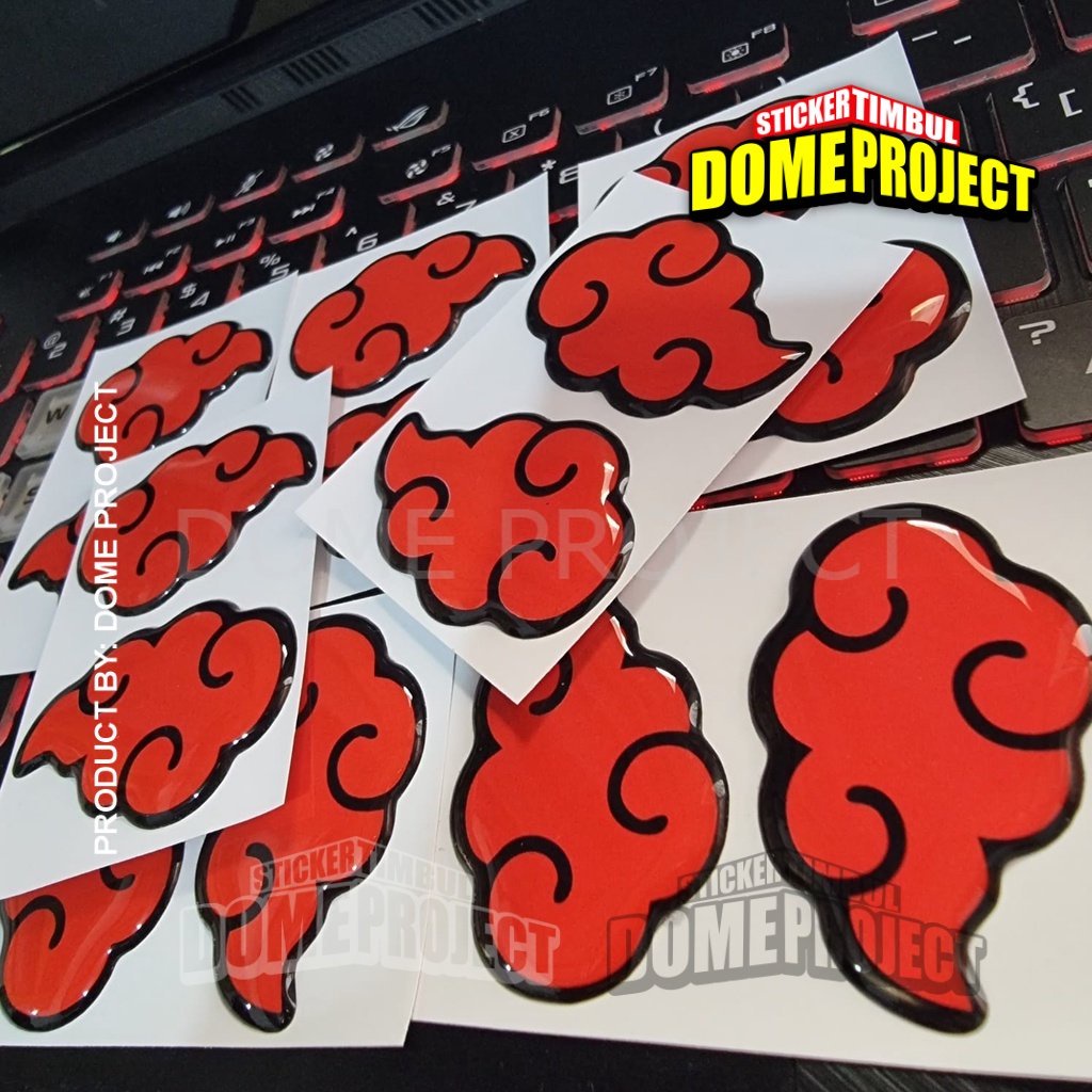 STIKER TIMBUL AKATSUKI CLOUD 1 PASANG KIRI DAN KANAN