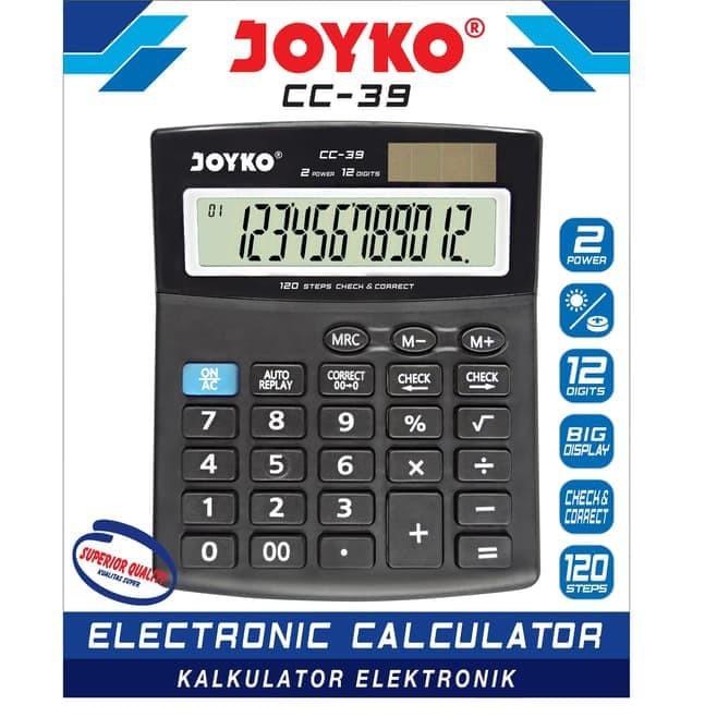 

↮ Calculator Kalkulator Joyko CC-39 12 Digits Check Correct ゥ