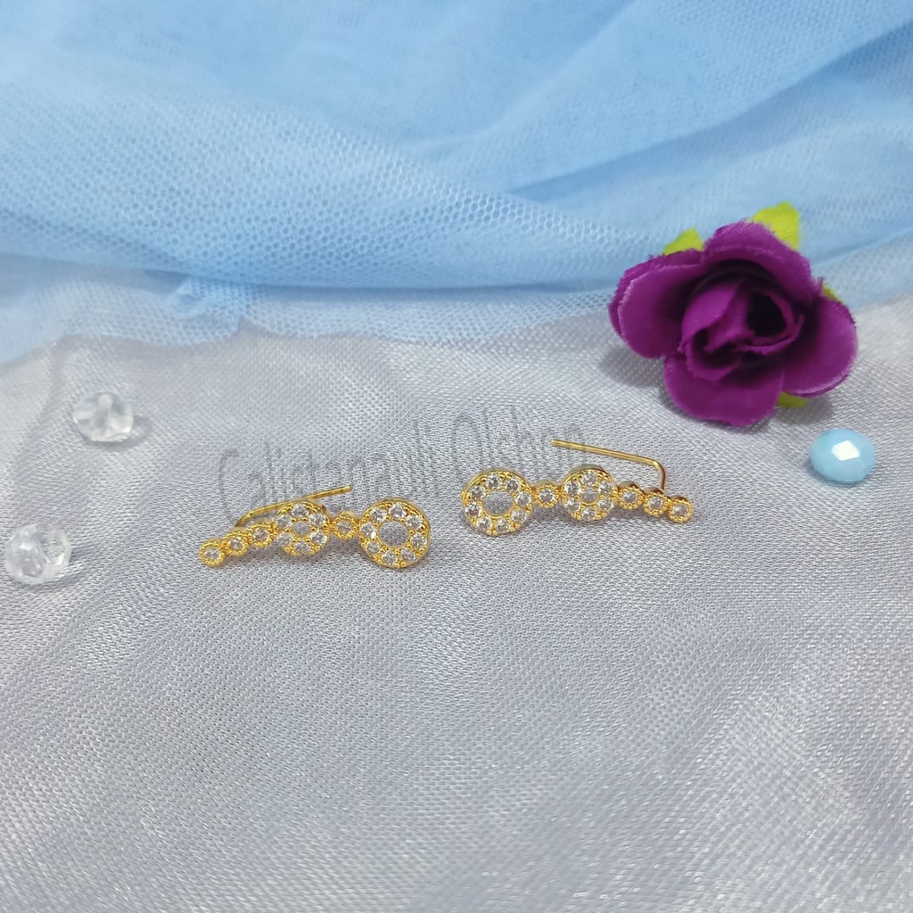 ANTING JALAR PERMATA WANITA FASHION PERHIASAN EMAS KOREA ANTI KARAT DAN ANTI LUNTUR