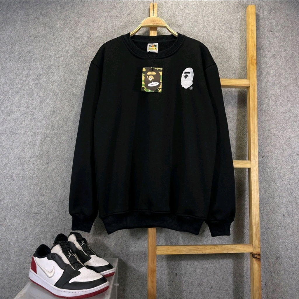 HOODIE SWEATER CREWNECK OFF A BATHING AAPE BAPE LOGO BORDIR MIRROR FULLTAG