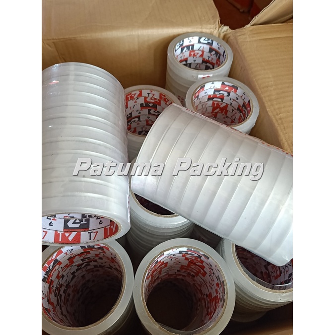 

lakban kardus t7 bening 12x72yd per kardus isi 288pcs isolasi