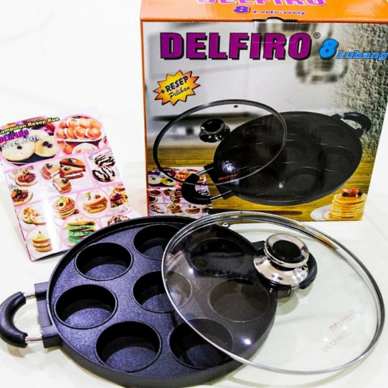 [ ⭐FREE ONGKIR⭐ ] Cetakan kue Teflon Delfiro 4/7/8/12 donat pukis apem bikang lumpur ANTI LENGKET