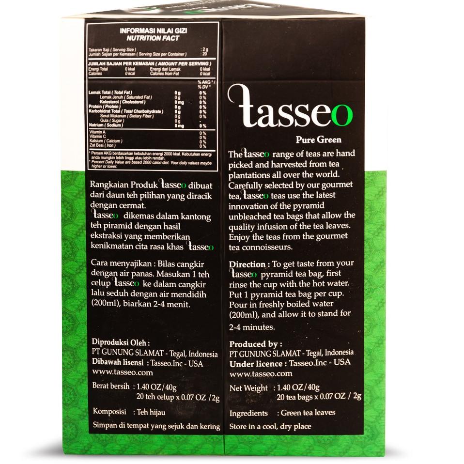 

Modern.. Tasseo Pure Green 20 Bags - Premium Tea Bag DJI