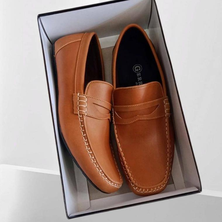 [KODE F2169] Sepatu Pria Kulit Asli Leather / Sepatu Papirut Pria Asli Sukaregang Garut Series Antho