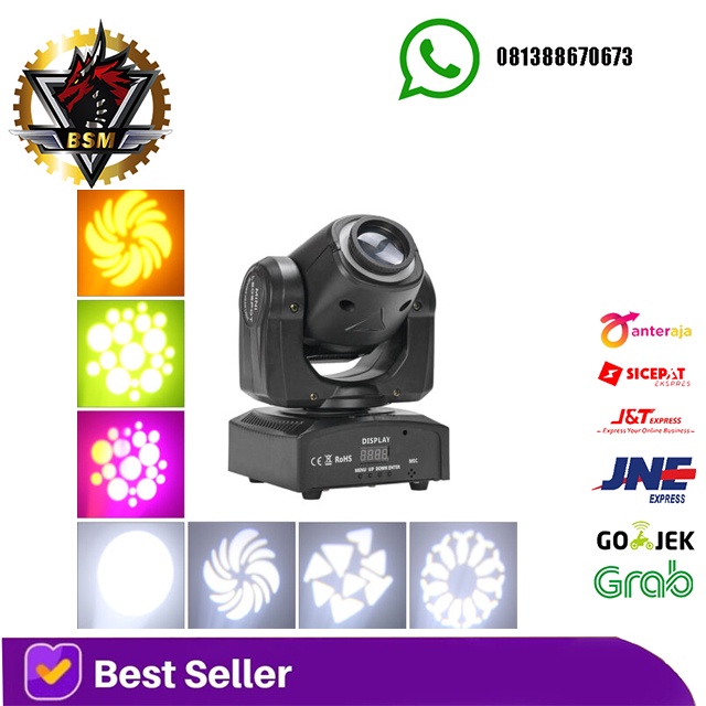 MOVING HEAD MINI BEAM REDSUN 30WATT MURNI PLUS LED