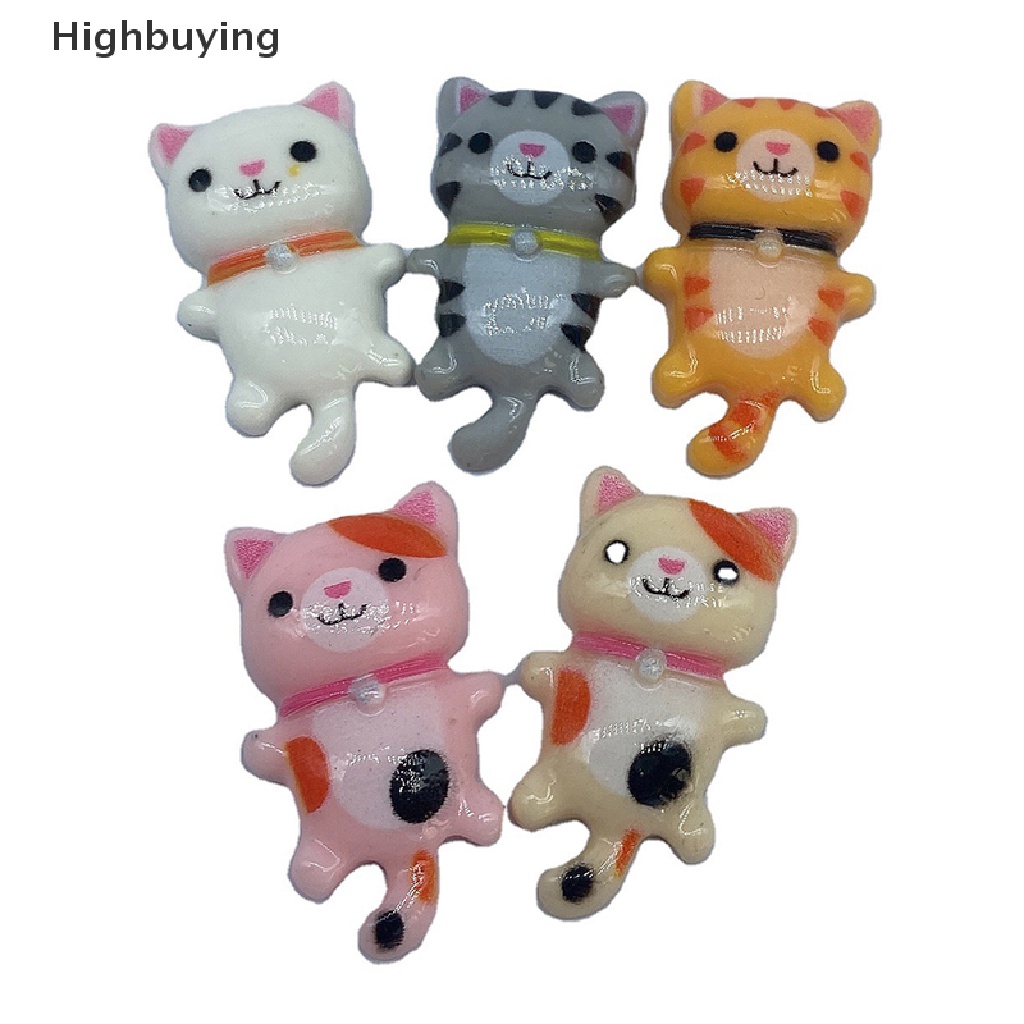 Hbid 10Pcs Aksesoris Cabochon Resin Mini Kartun Hewan Kucing Lucu DIY Glory