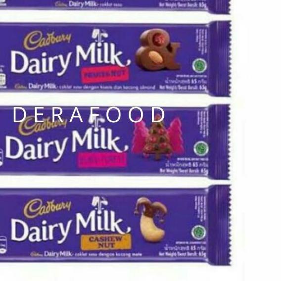 

TERLARIS HOT SALE!! KODE-770 CADBURRY DAIRY MILK, FRUIT&NUT, BLACKFOREST 65 GR buruan