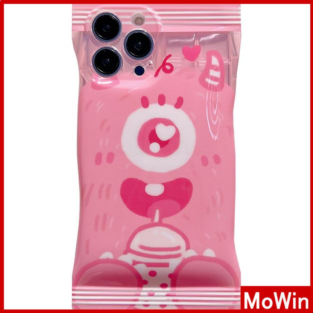 For iPhone 14 Pro Max iPhone Case Snack Bag TPU Soft Case Clear Case Airbag Shockproof Camera Cover Pink Cartoon Cute Compatible For iPhone 13 Pro Max 12 Pro Max 11 7plus XR