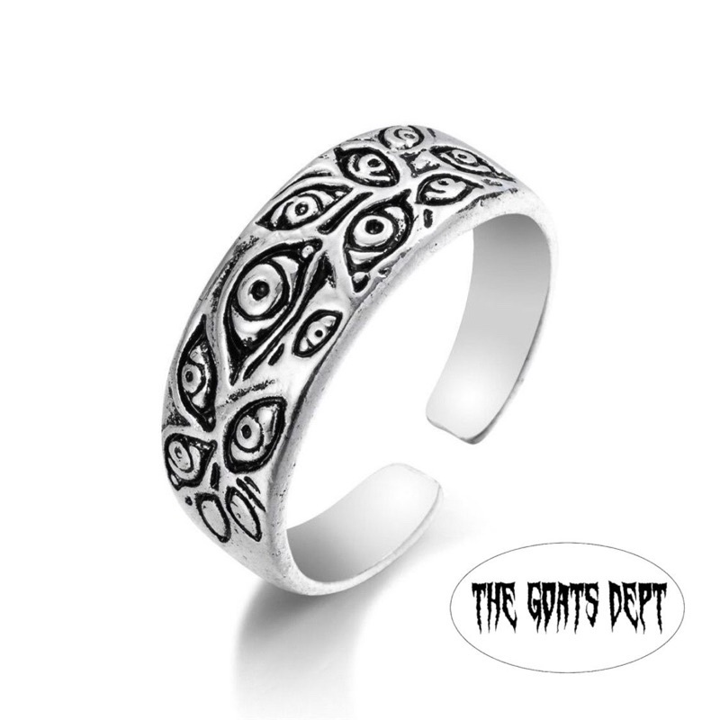 Pharoah Eyes Ring By The Goats Dept / tgd271Cincin Mata Mesir Egypt Kuno Terbuka Adjustable Men Wome