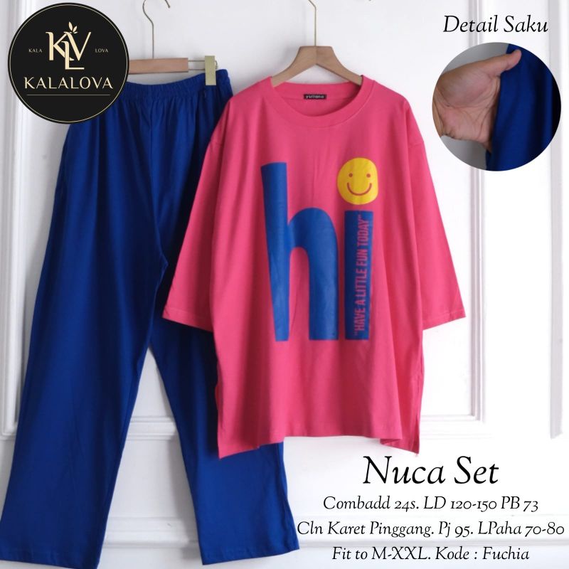 Setelan Kaos Combed Jumbo LD 120-150 | NUCA SET BY KALALOVA