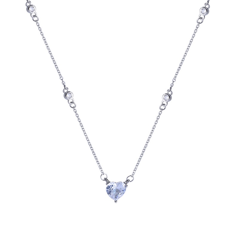 Kalung Choker Liontin Hati Bahan Titanium steel Untuk Wanita